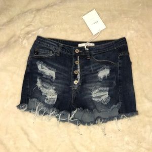 Ripped jeans shorts